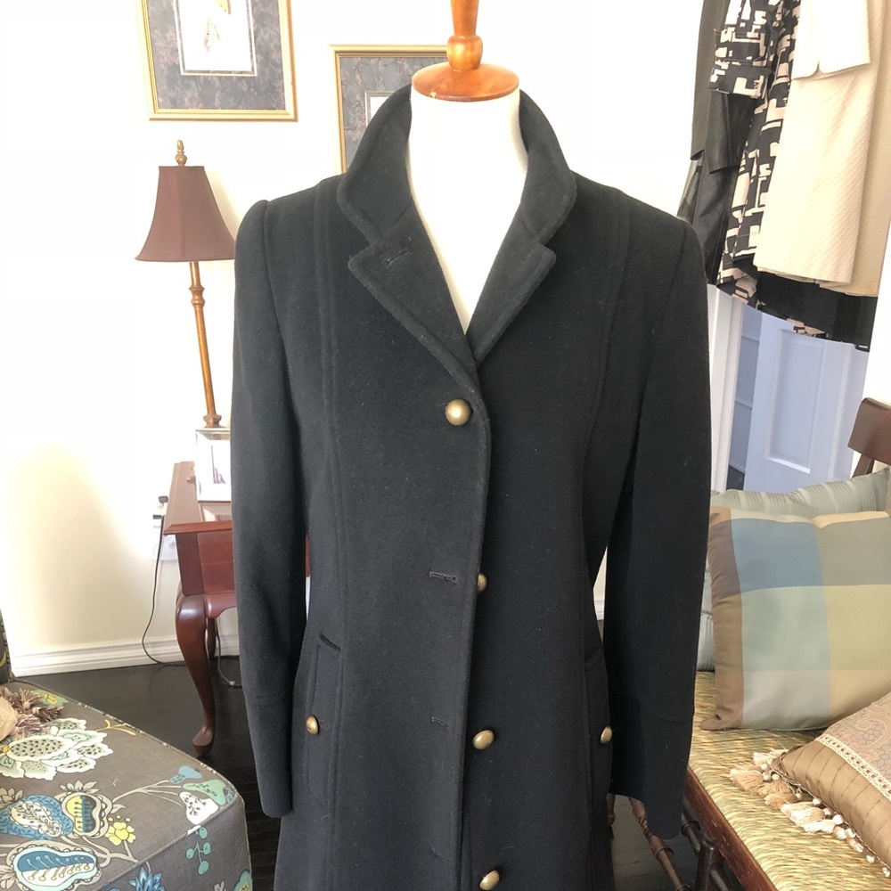 DKNY wool blend black coat size 10
